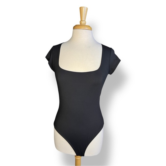 Free People Tops - Intimately Free People Black Square Neck Bodysuit